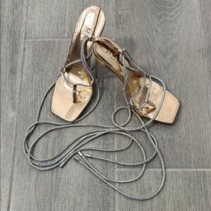 Simmi London Selene Elegant Rose Gold and Silver Strappy Women's Sandals